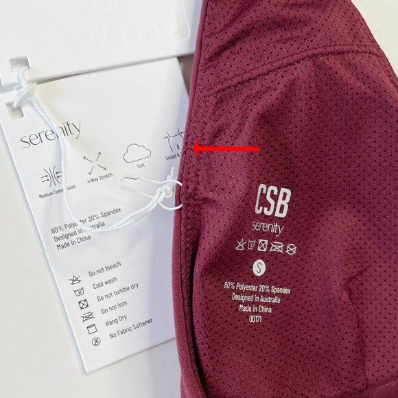NWT CSB Celine Crop Sports Bra Burgundy Small Crop Shop Boutique - Picture 2 of 6